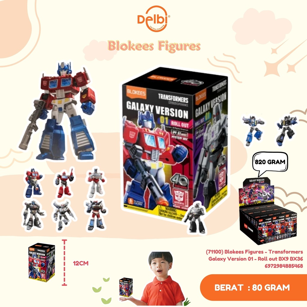[6972984885468] (71100) Mainan Blokees Figures - Transformers Galaxy Version 01 - Roll out BX9 BX36