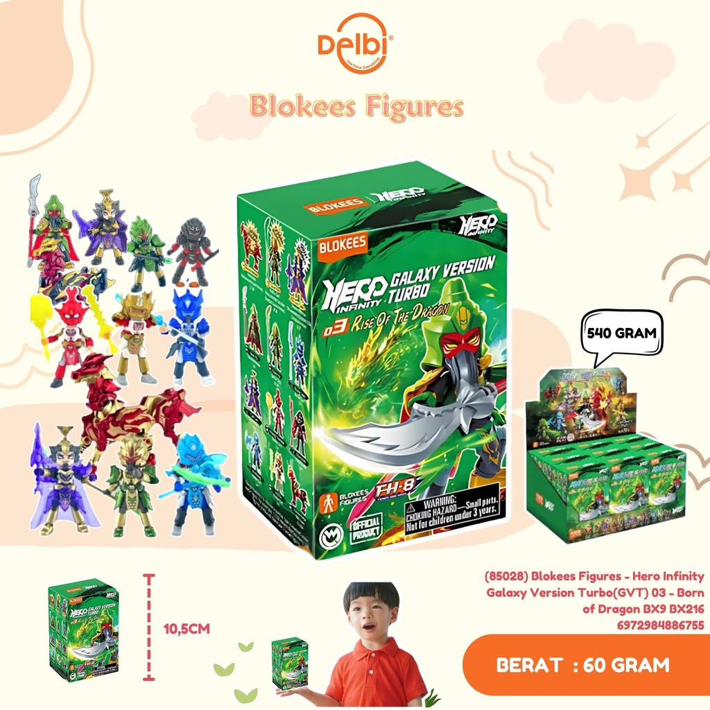 [6972984886755] (85028) Mainan Blokees Figures - Hero Infinity Galaxy Version Turbo(GVT) 03 - Born of Dragon BX9 BX216