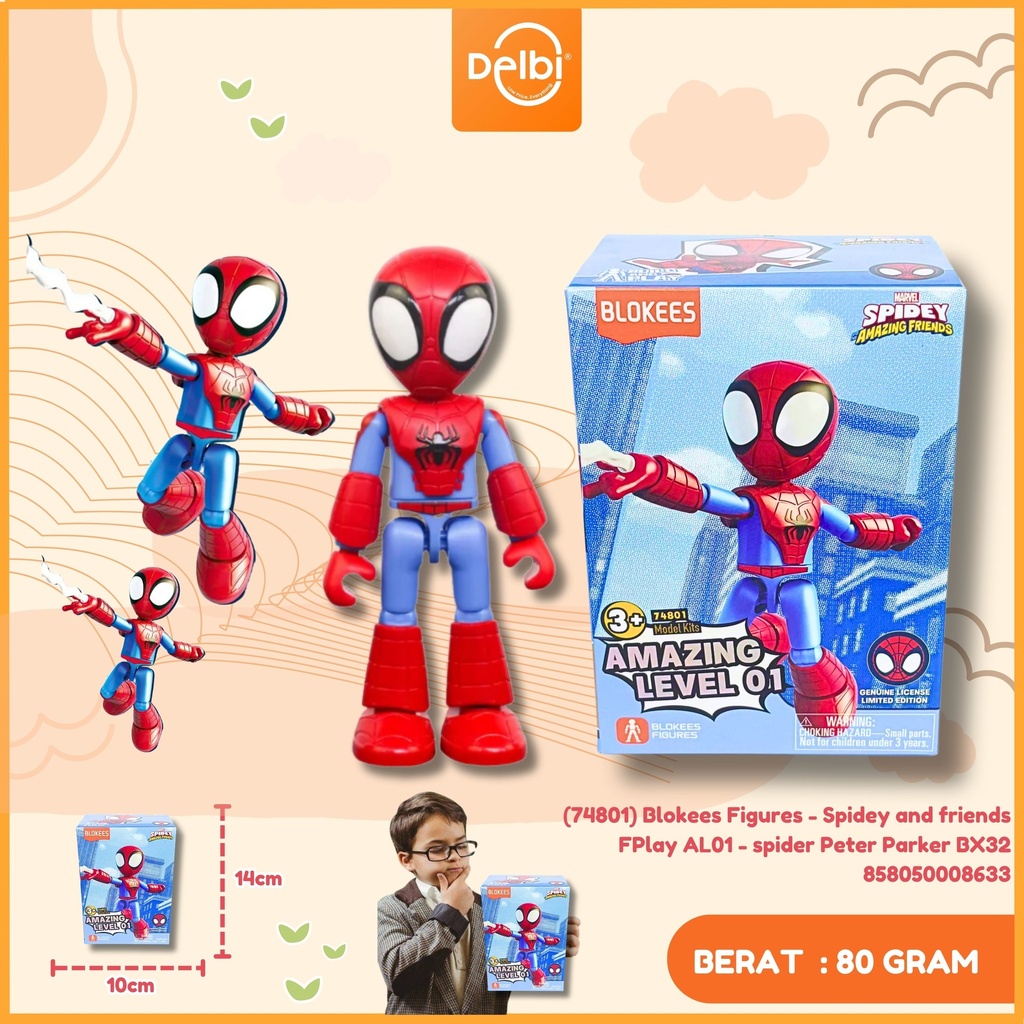(74801) Blokees Figures - Spidey and friends FPlay AL01 - spider Peter Parker BX32
