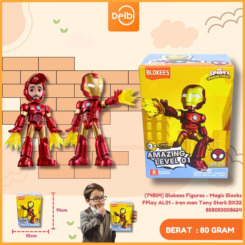 [858050008664] (74804) Blokees Figures - Spidey Magic Blocks FPlay AL01 - Iron man Tony Stark BX32