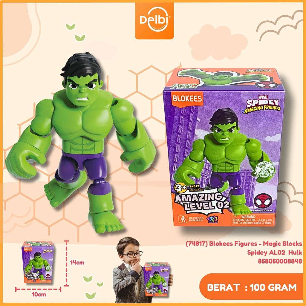 [858050008848] (74817) Blokees Figures - Magic Blocks  Spidey AL02  Hulk