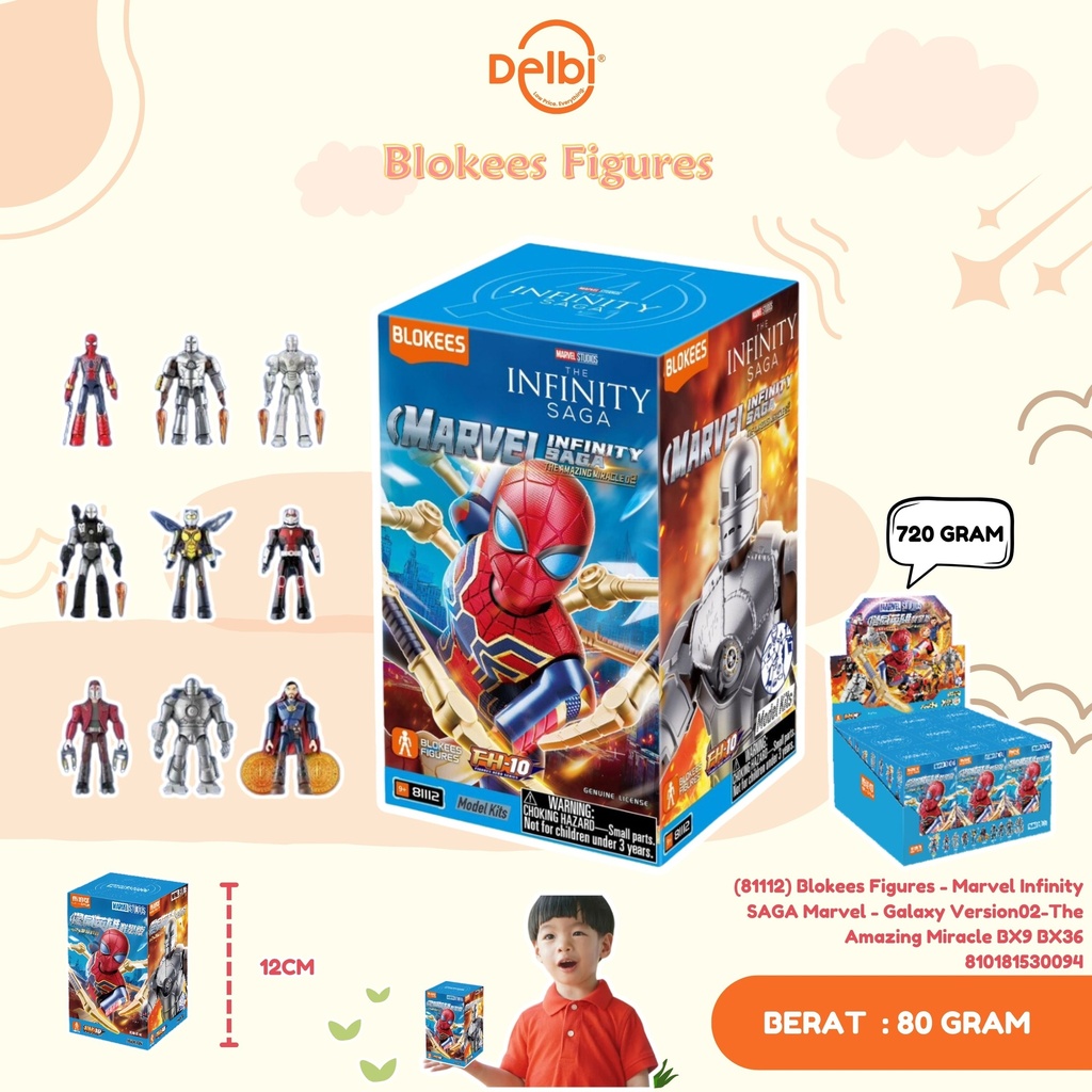 (81112) Mainan Blokees Figures - Marvel Infinity SAGA Marvel - Galaxy Version02-The Amazing Miracle BX9 BX36