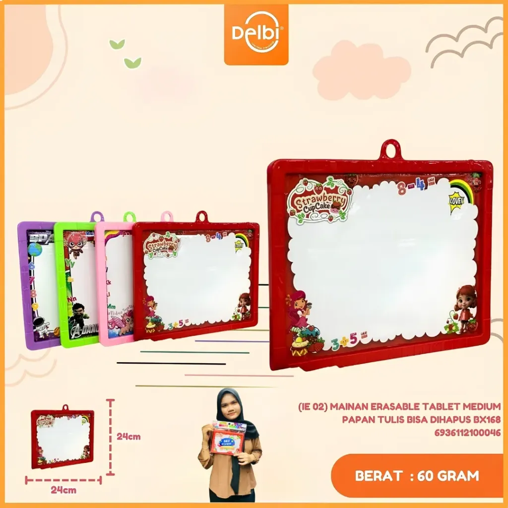 [IE 02] MAINAN ERASABLE TABLET MEDIUM PAPAN TULIS BISA DIHAPUS BX168