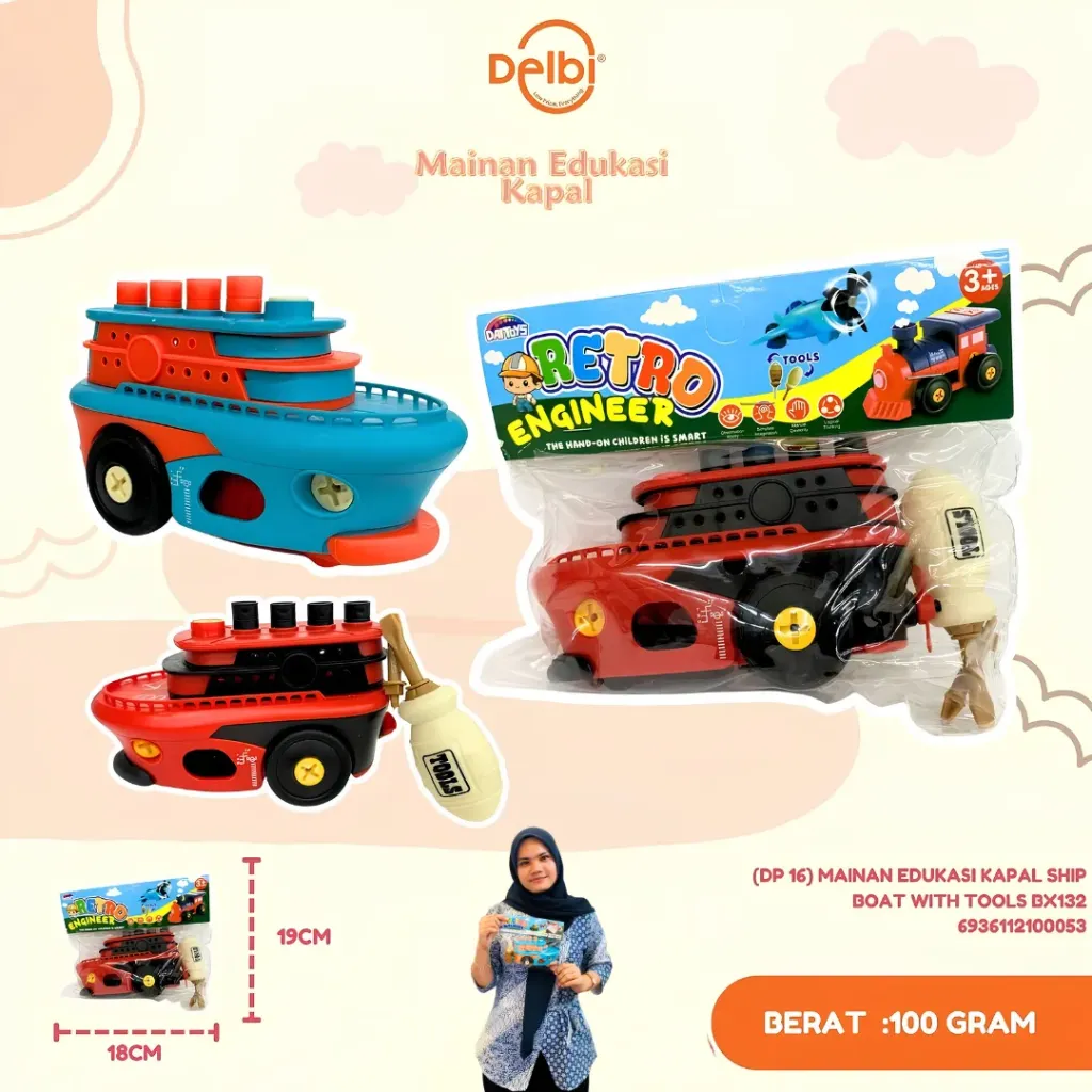 [DP 16] MAINAN EDUKASI KAPAL SHIP BOAT WITH TOOLS BX132