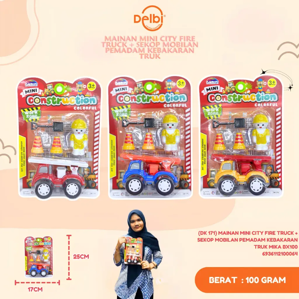 [DK 171] MAINAN MINI CITY FIRE TRUCK + SEKOP MOBILAN PEMADAM KEBAKARAN TRUK MIKA BX100