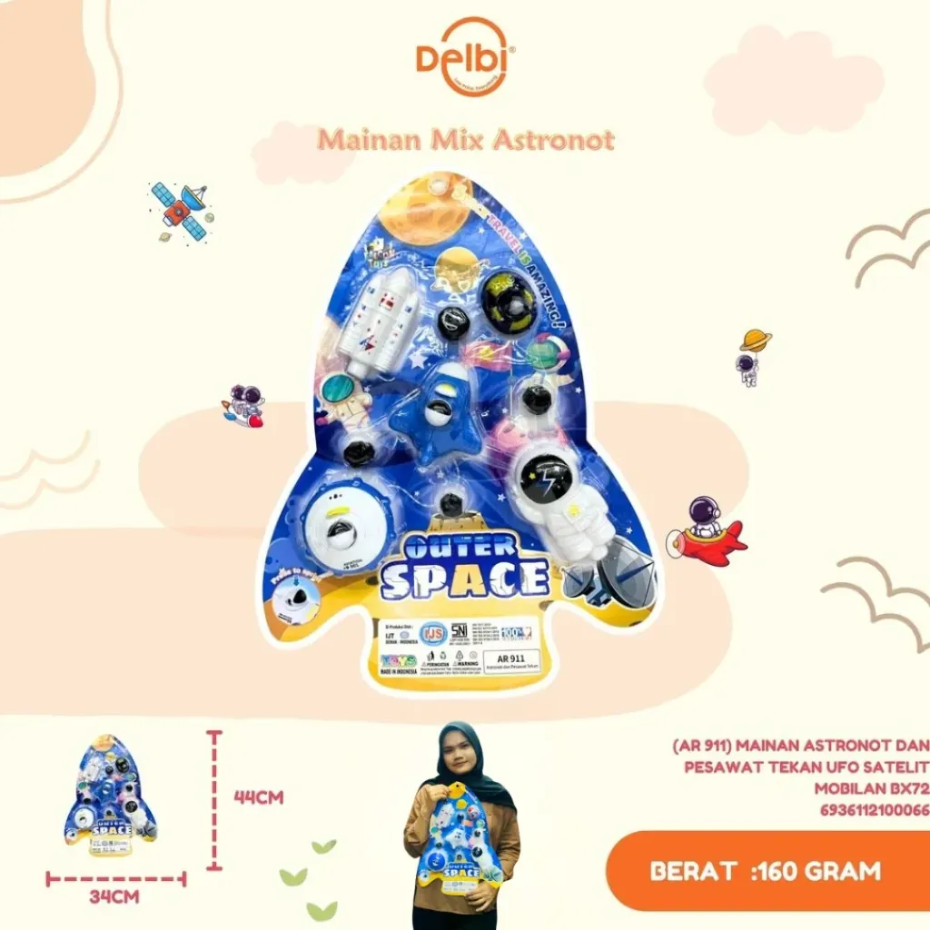 [AR 911] MAINAN ASTRONOT DAN PESAWAT TEKAN UFO SATELIT MOBILAN BX72