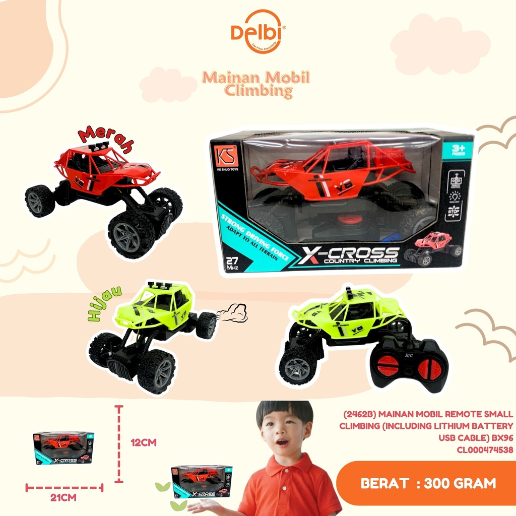 (2462B) MAINAN MOBIL REMOTE SMALL CLIMBING (INCLUDING LITHIUM BATTERY USB CABLE) BX96
