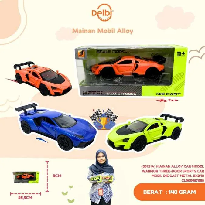 (36121A) MAINAN ALLOY CAR MODEL WARRIOR THREE-DOOR SPORTS CAR MOBIL DIE CAST METAL BX240