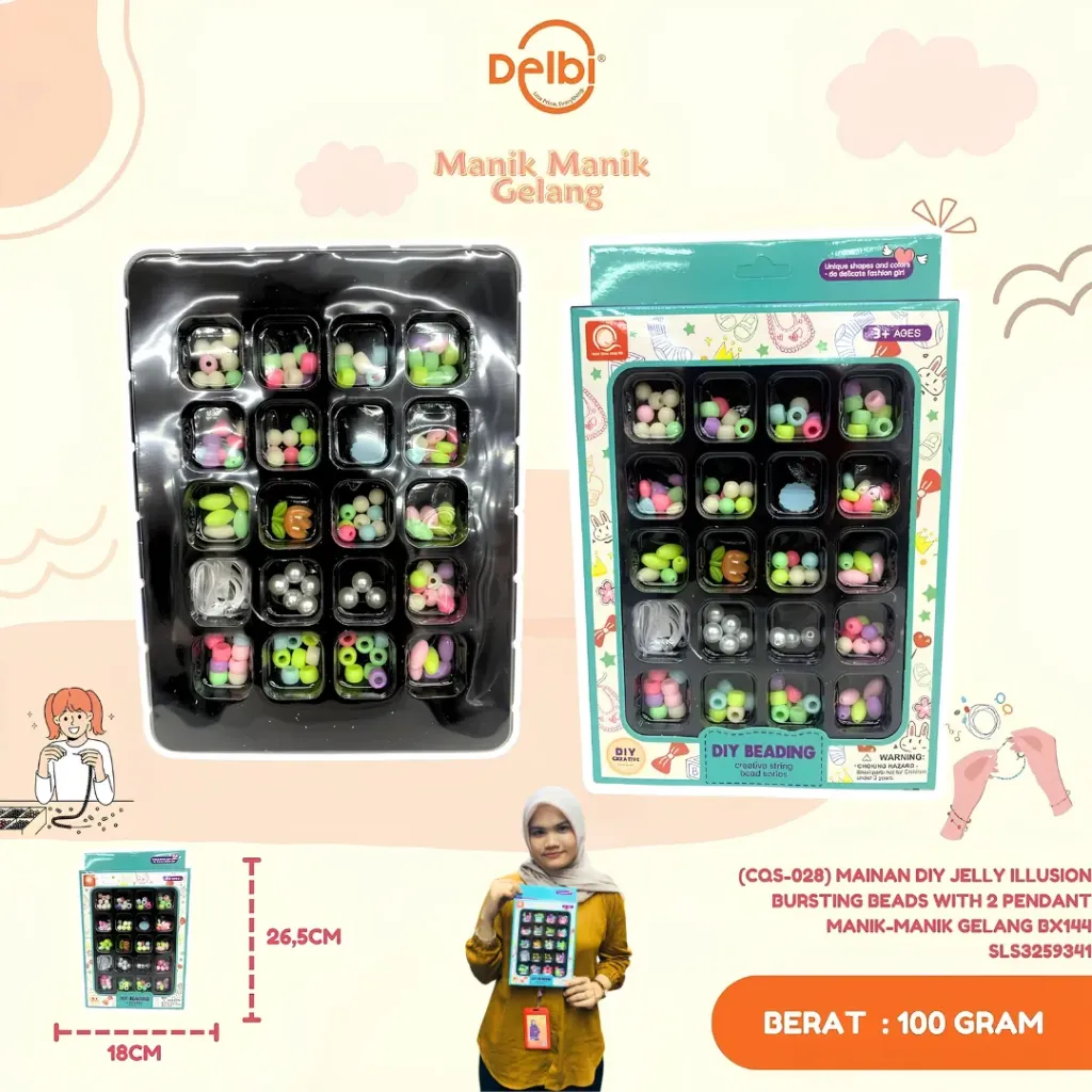 [SLS3259341] (CQS-028) MAINAN DIY JELLY ILLUSION BURSTING BEADS WITH 2 PENDANT MANIK-MANIK GELANG BX144