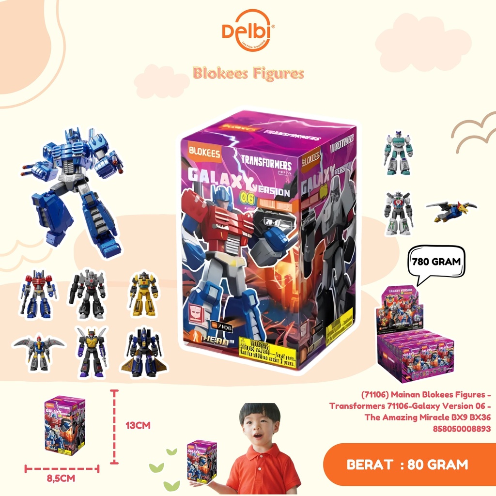 [858050008893] (71106) Mainan Blokees Figures - Transformers 71106-Galaxy Version 06 - The Amazing Miracle BX9 BX36