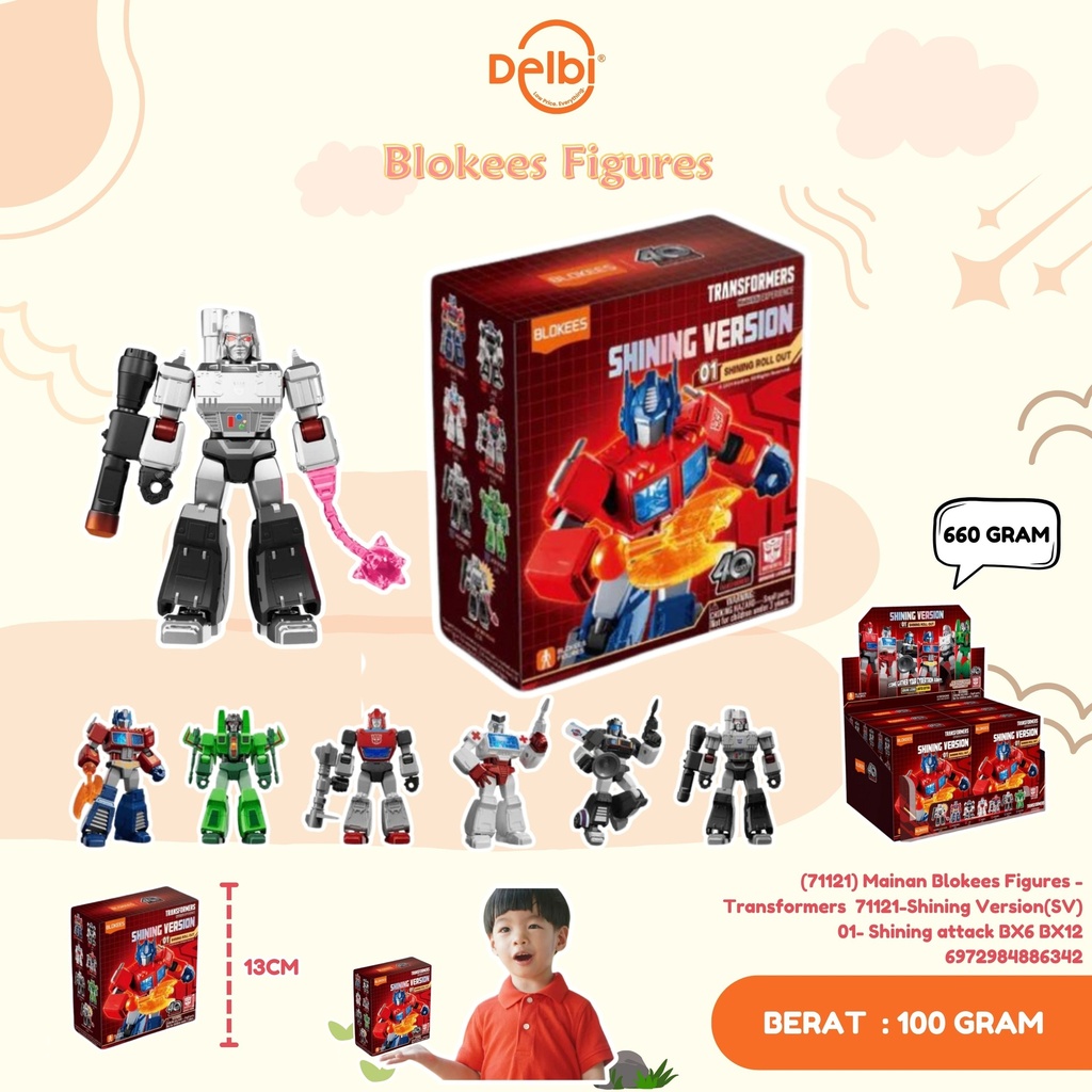 [6972984886342] (71121) Mainan Blokees Figures - Transformers  71121-Shining Version(SV) 01- Shining attack BX6 BX12