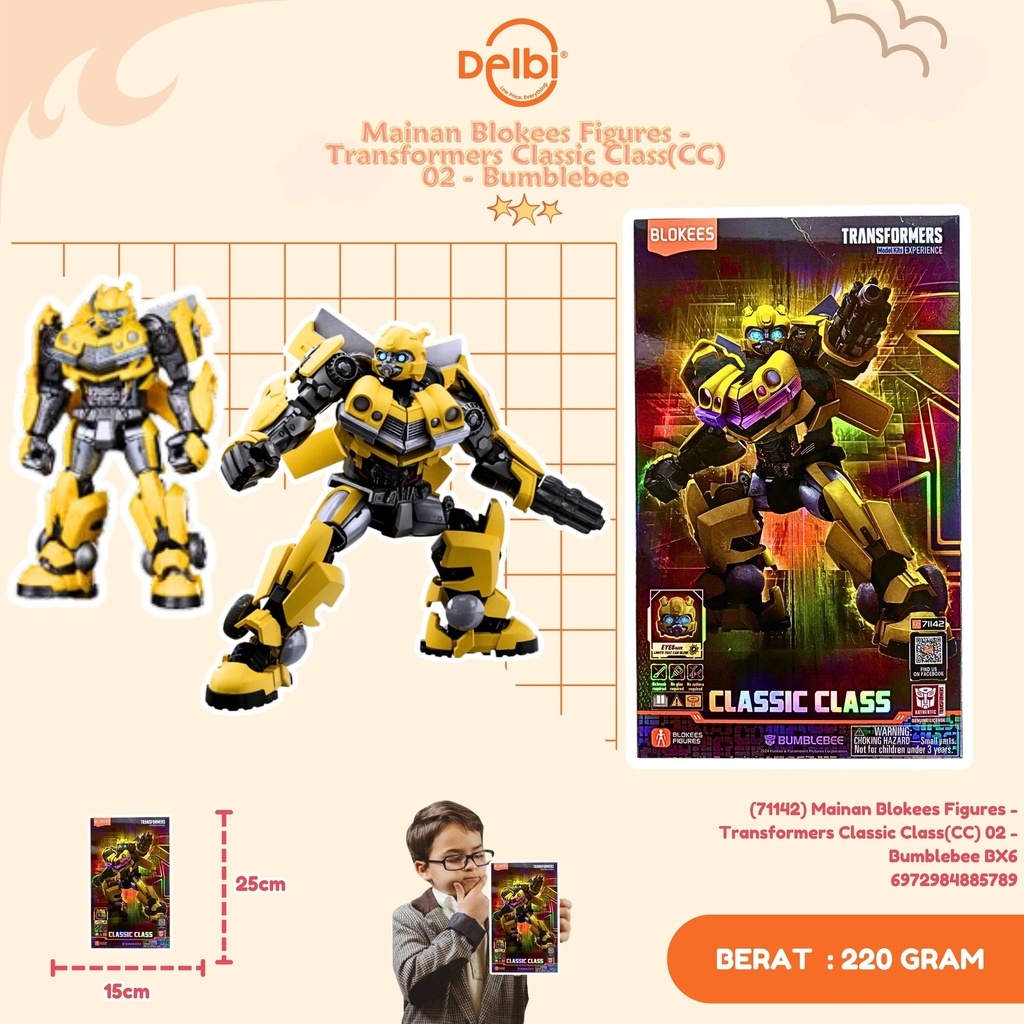 [6972984885789] (71142) Mainan Blokees Figures -  Transformers Classic Class(CC) 02 - Bumblebee BX6