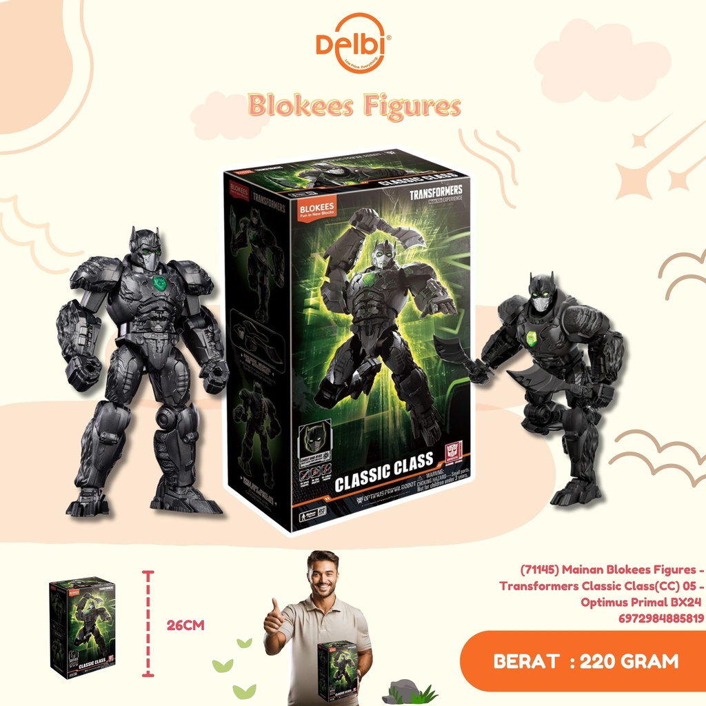 [6972984885819] (71145) Mainan Blokees Figures - Transformers Classic Class(CC) 05 - Optimus Primal BX24 