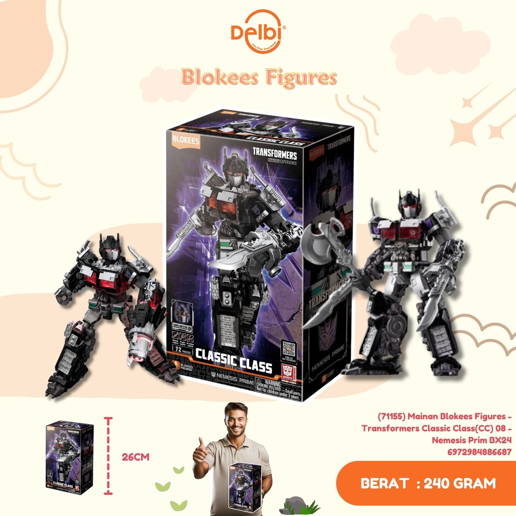 (71155) Mainan Blokees Figures - Transformers Classic Class(CC) 08 -Nemesis Prim BX24