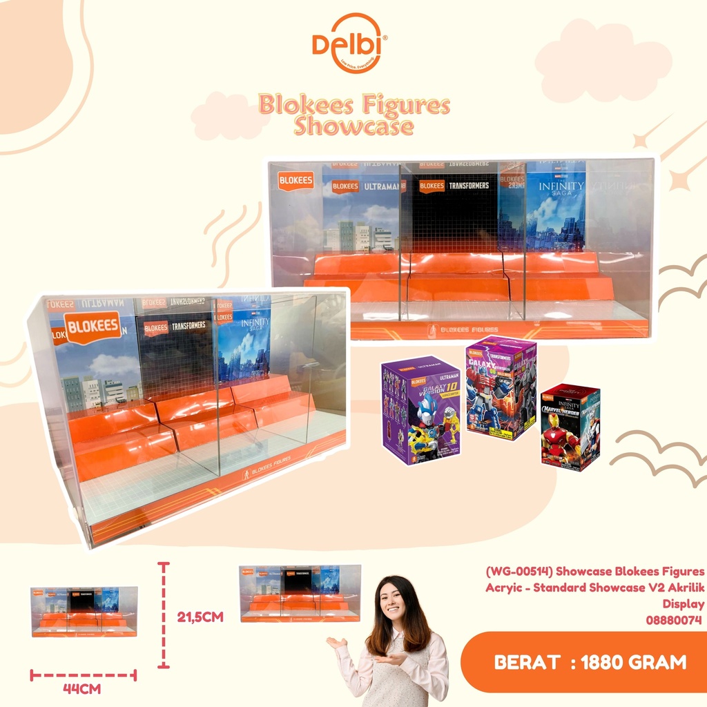(WG-00514) Showcase Blokees Figures Acryic - Standard Showcase V2 Akrilik Display