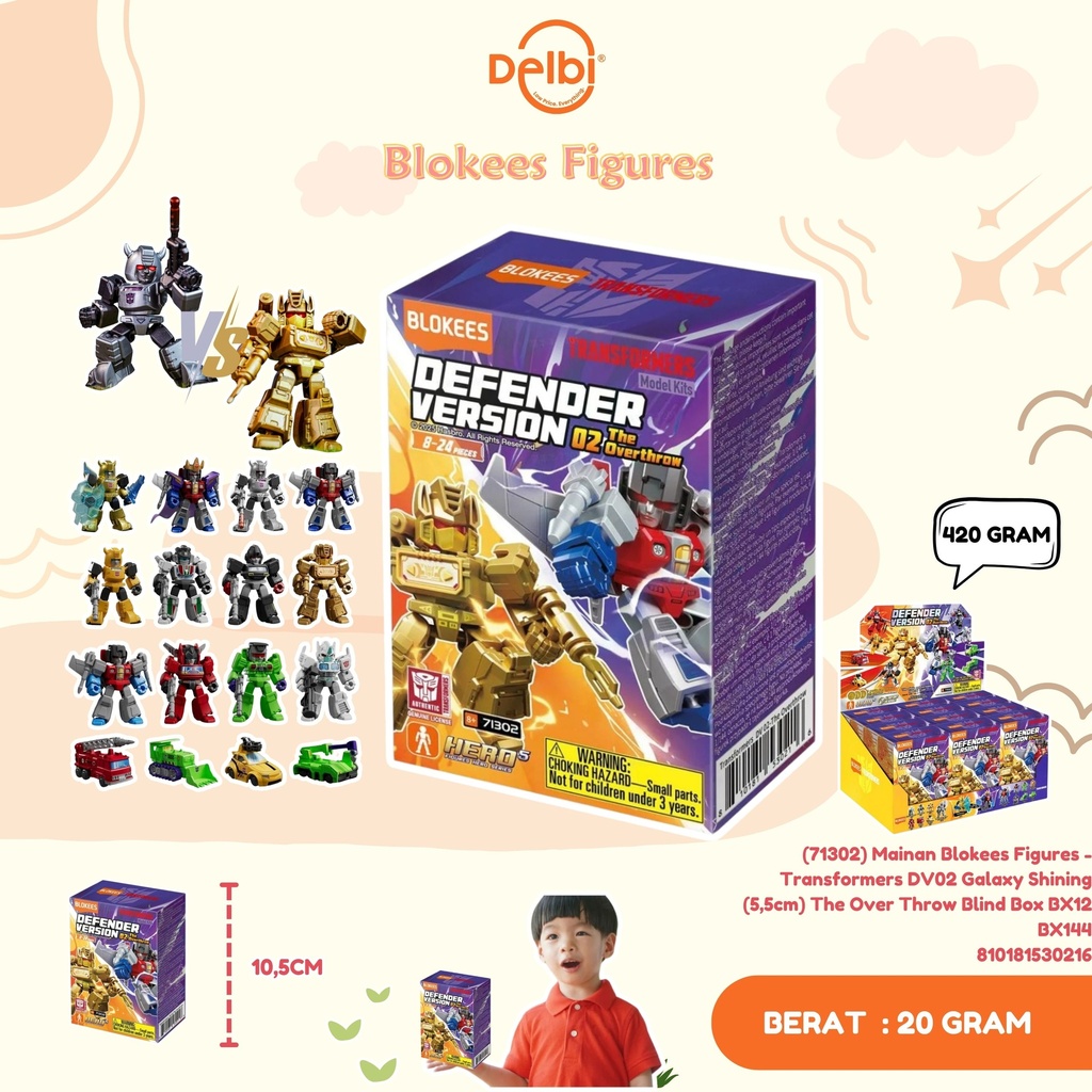 (71302) Mainan Blokees Figures - Transformers Defender Version 02 DV02 The Over Throw BX12 BX144