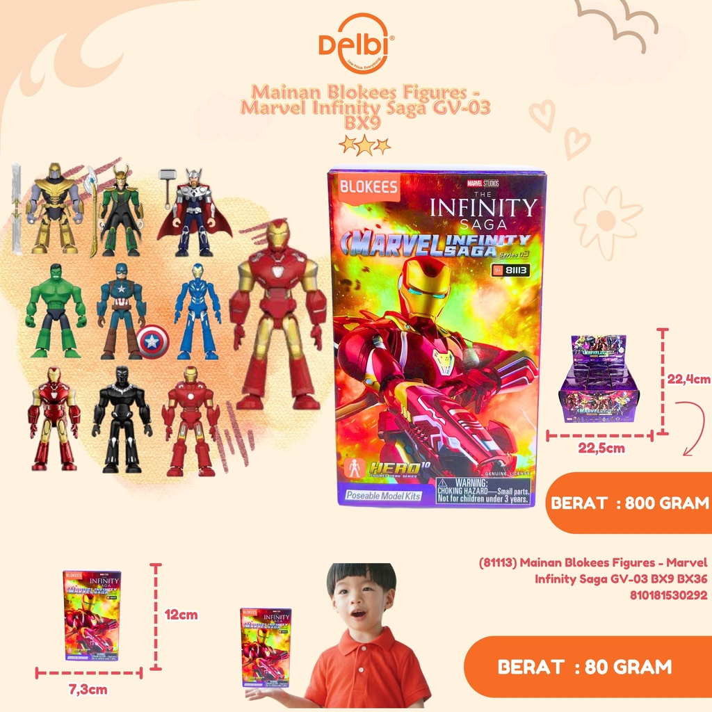 (81113) Mainan Blokees Figures - Marvel Infinity Saga GV-03 BX9 BX36