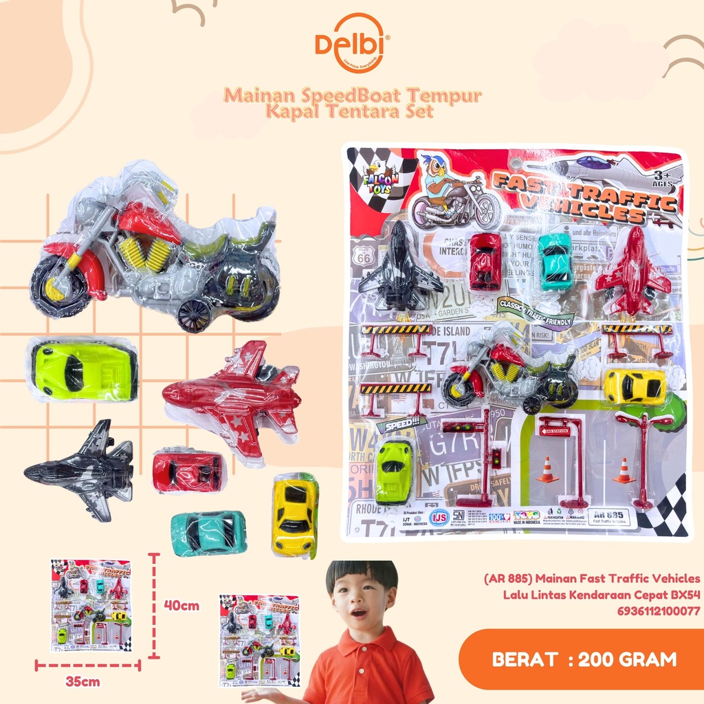 [6936112100077] (AR 885) Mainan Fast Traffic Vehicles Lalu Lintas Kendaraan Cepat BX54