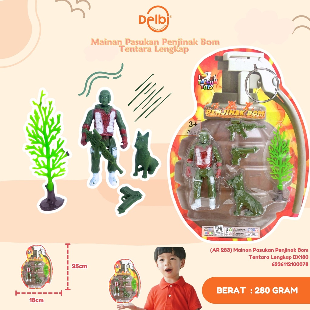 (AR 283) Mainan Pasukan Penjinak Bom Tentara Lengkap BX180
