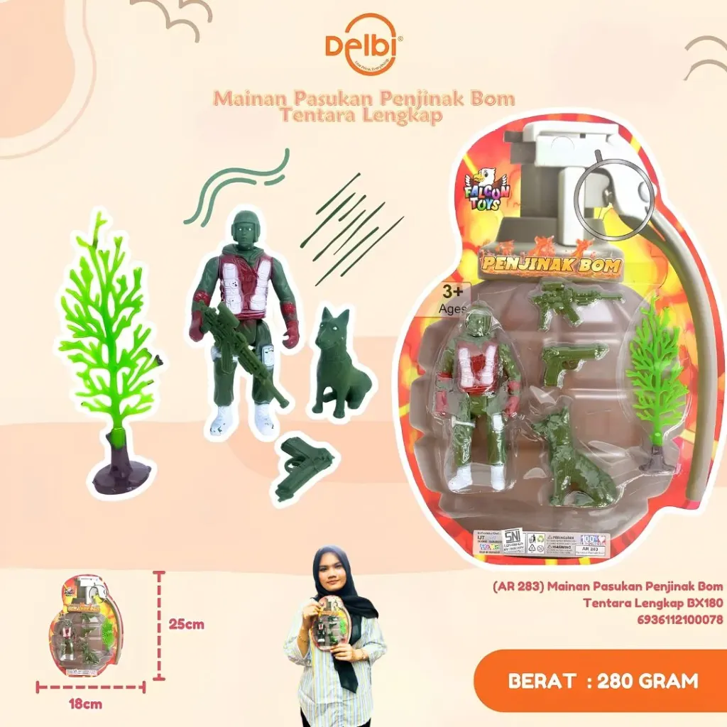 Mainan Pasukan Penjinak Bom Tentara Lengkap BX180