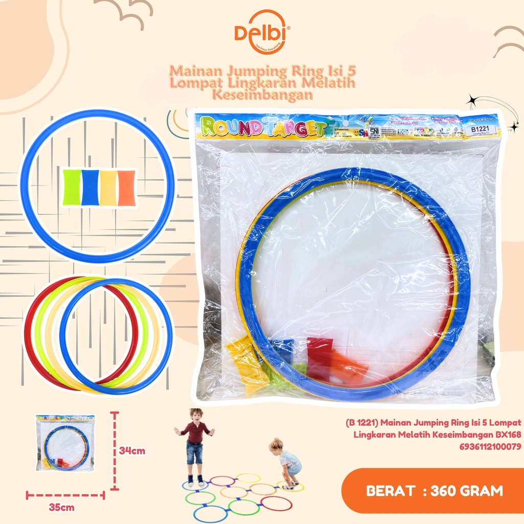 (B 1221) Mainan Jumping Ring Isi 5 Lompat Lingkaran Melatih Keseimbangan BX168