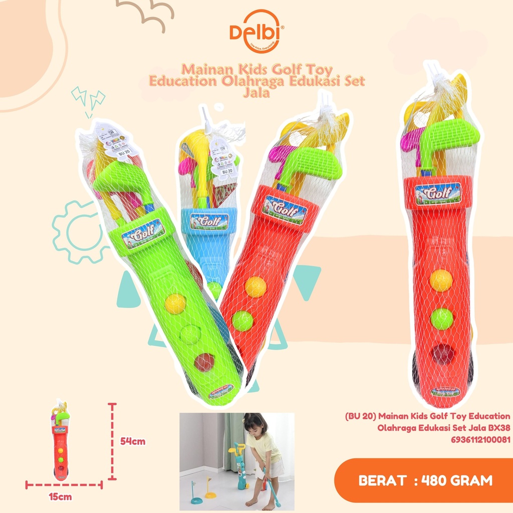 [BU 20] Mainan Kids Golf Toy Education Olahraga Edukasi Set Jala BX38