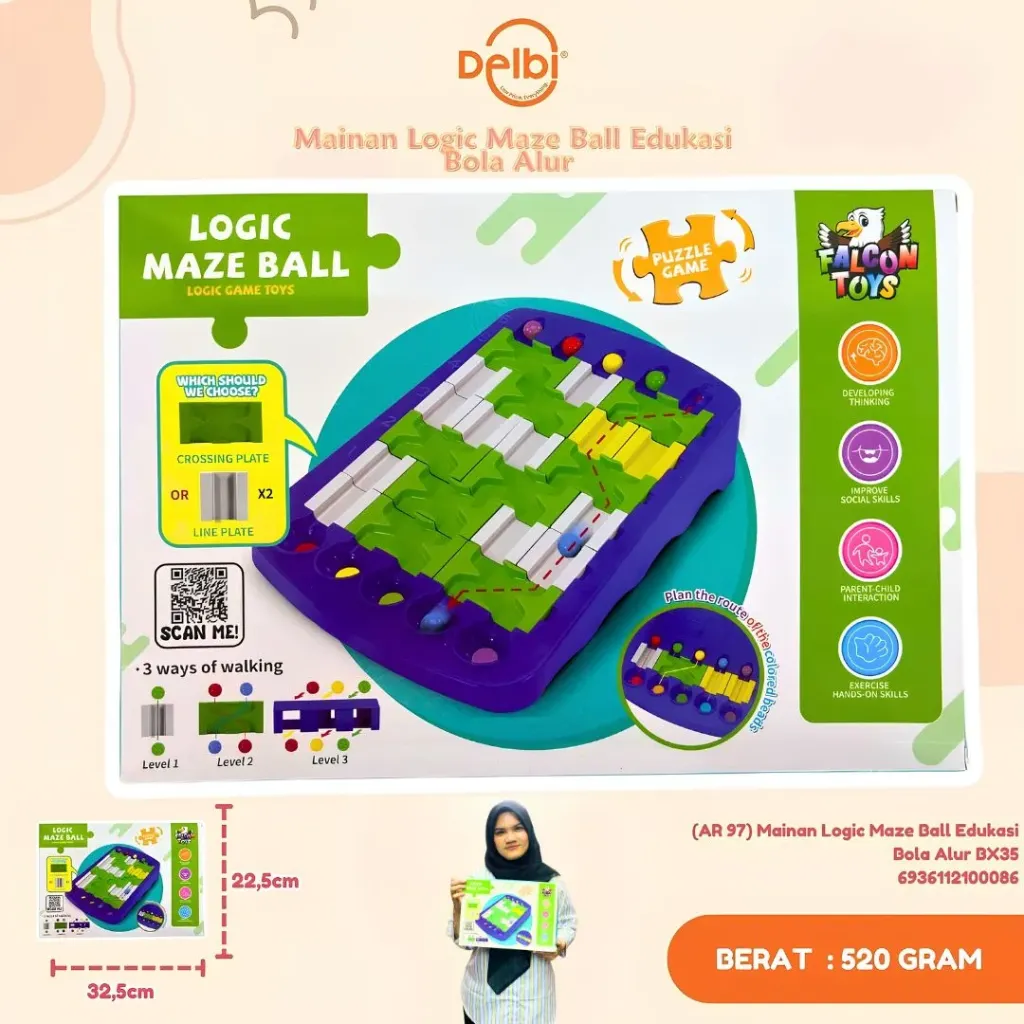 [AR 97] Mainan Logic Maze Ball Edukasi Bola Alur BX35