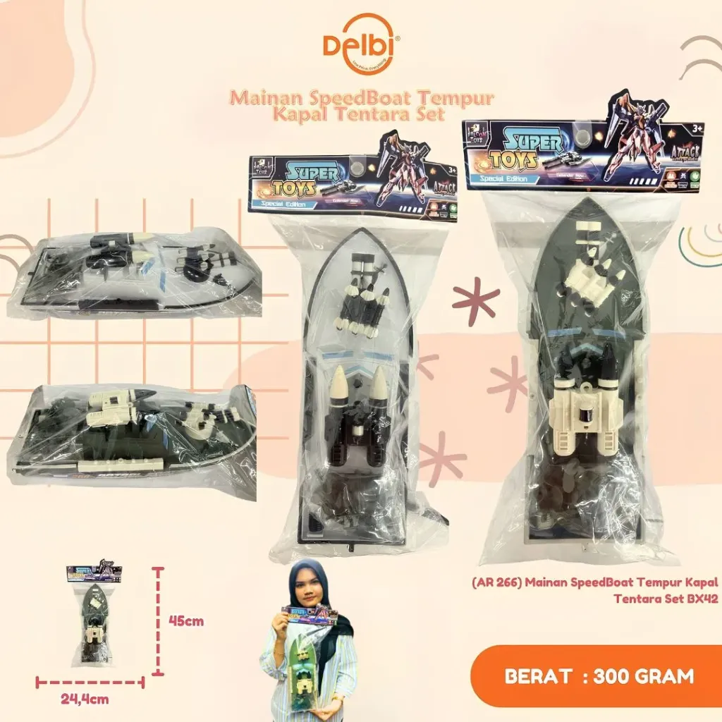 [AR 266] Mainan SpeedBoat Tempur Kapal Tentara Set BX42