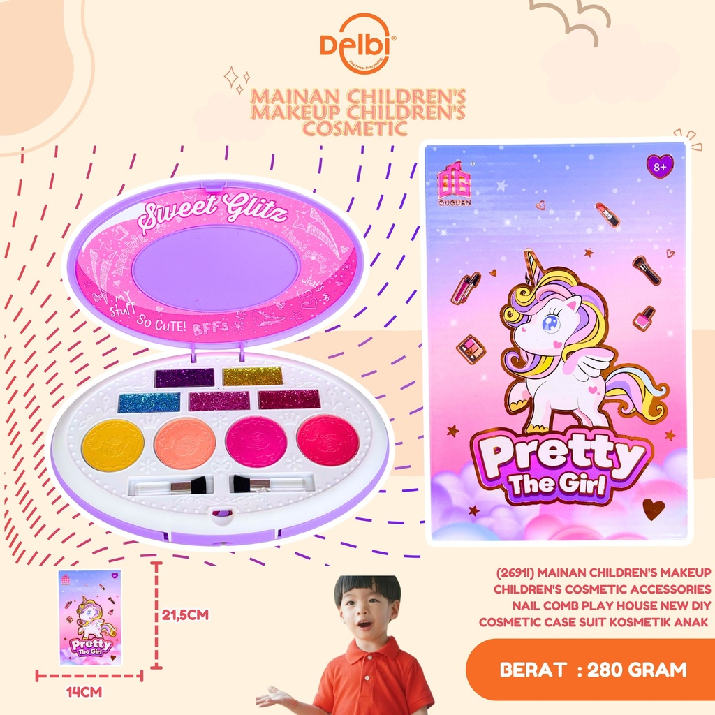 [CL000456898] (2691I) MAINAN CHILDREN'S MAKEUP CHILDREN'S COSMETIC ACCESSORIES NAIL COMB PLAY HOUSE NEW DIY COSMETIC CASE SUIT KOSMETIK ANAK 