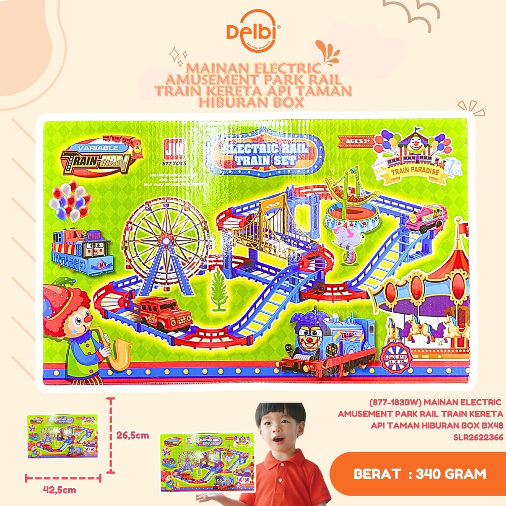 (877-183BW) MAINAN ELECTRIC AMUSEMENT PARK RAIL TRAIN KERETA API TAMAN HIBURAN BOX BX48