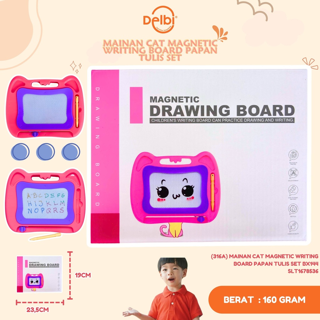 (316A) MAINAN CAT MAGNETIC WRITING BOARD PAPAN TULIS SET BX144