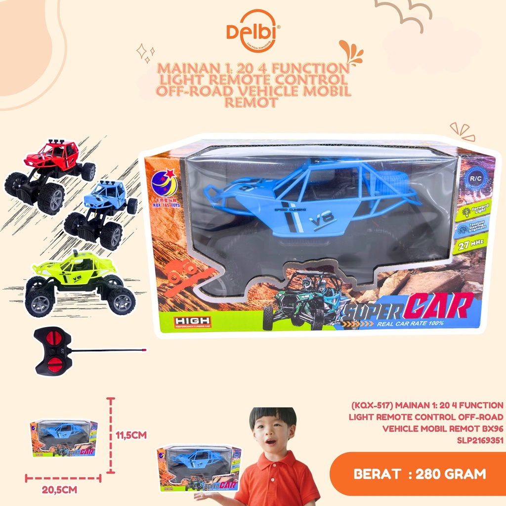 [SLP2169351] (KQX-517) MAINAN 1: 20 4 FUNCTION LIGHT REMOTE CONTROL OFF-ROAD VEHICLE MOBIL REMOT BX96