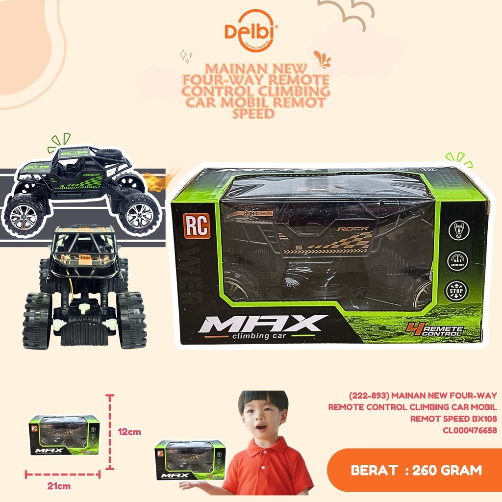 (222-893) MAINAN NEW FOUR-WAY REMOTE CONTROL CLIMBING CAR MOBIL REMOT SPEED BX108