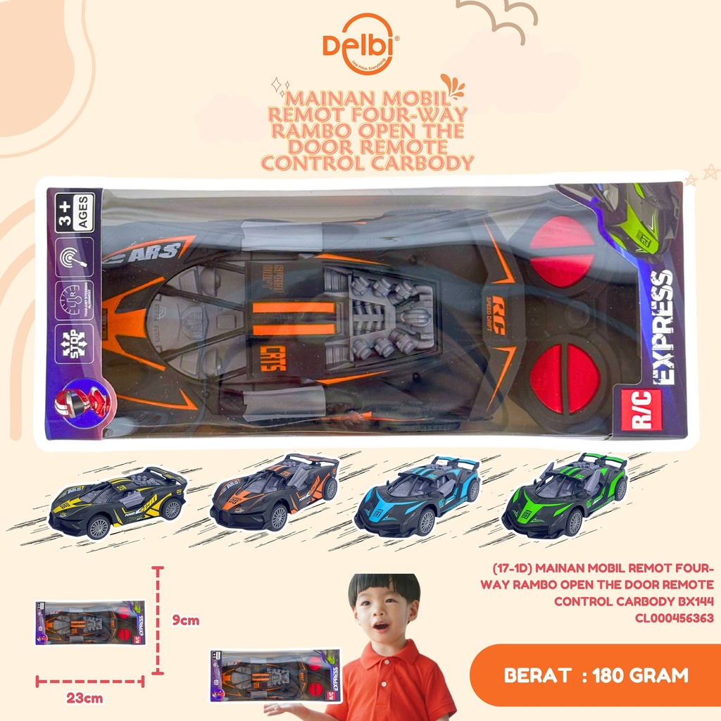 (17-1D) MAINAN MOBIL REMOT FOUR-WAY RAMBO OPEN THE DOOR REMOTE CONTROL CARBODY BX144