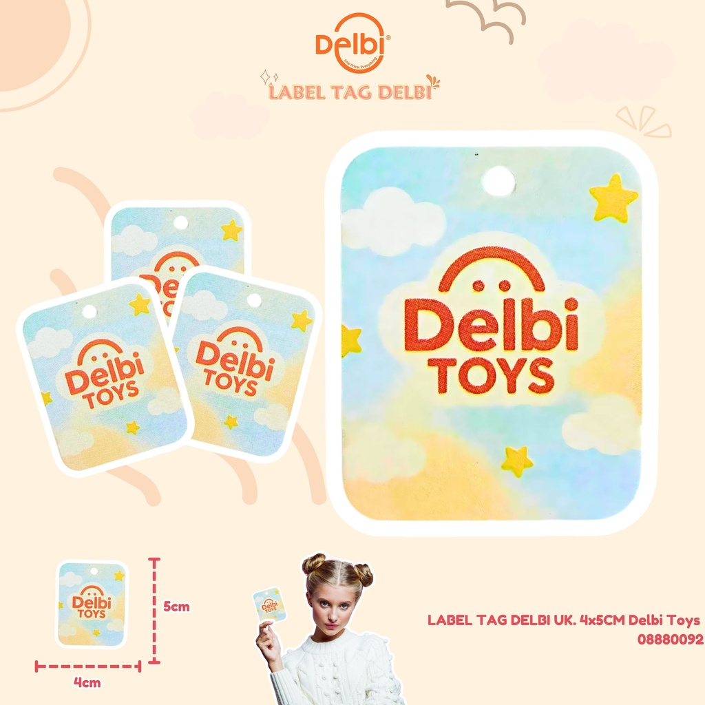 LABEL TAG DELBI UK. 4x5CM Delbi Toys 
