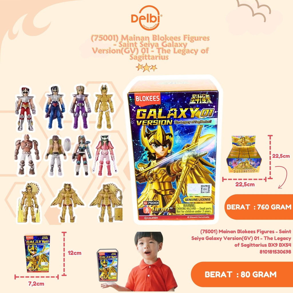 [810181530698] (75001) Mainan Blokees Figures - Saint Seiya Galaxy Version(GV) 01 - The Legacy of Sagittarius BX9 BX54