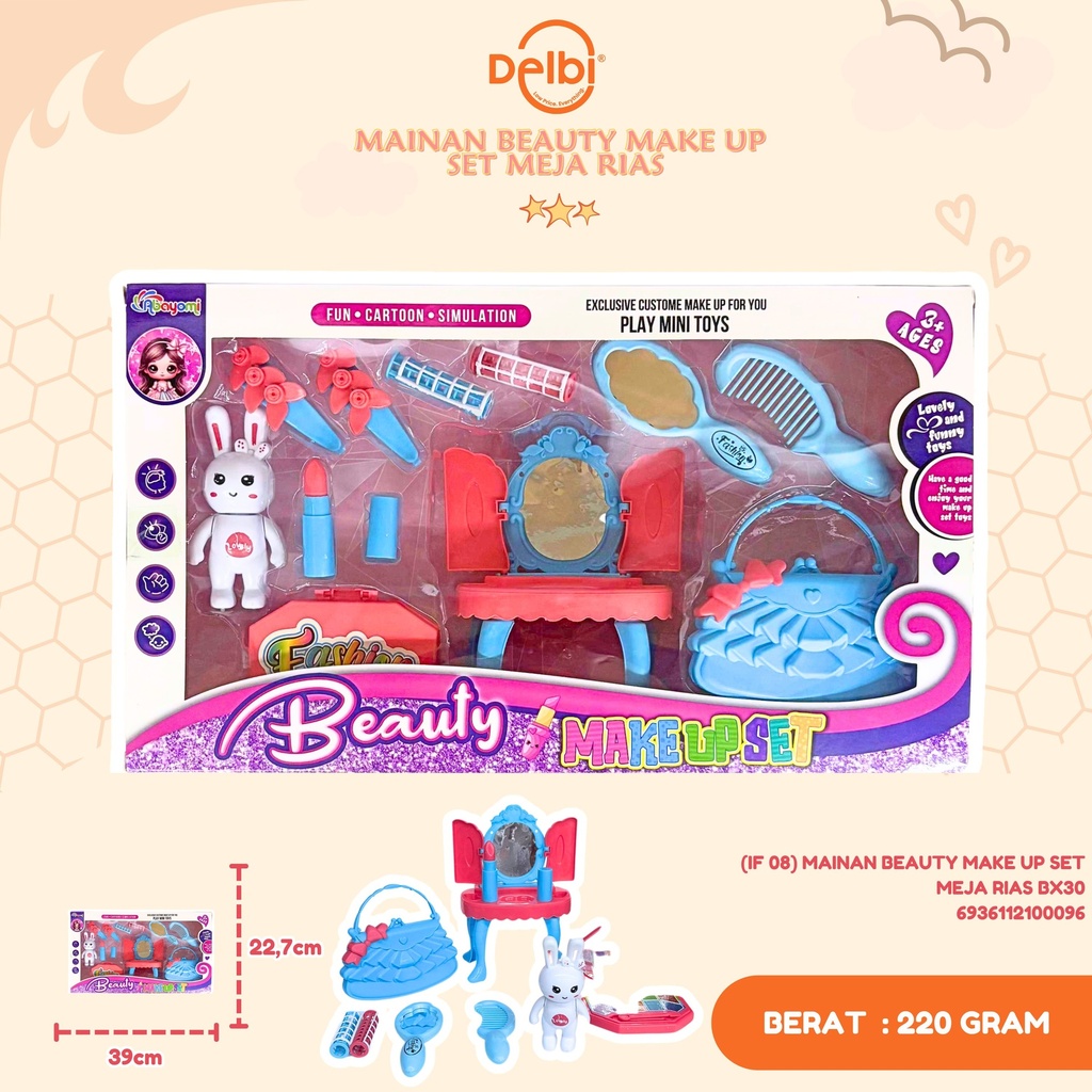(IF 08) MAINAN BEAUTY MAKE UP SET MEJA RIAS BX30