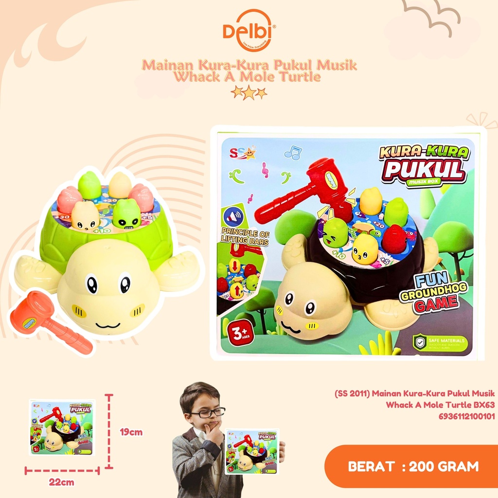 (SS 2011) Mainan Kura-Kura Pukul Musik Whack A Mole Turtle BX63