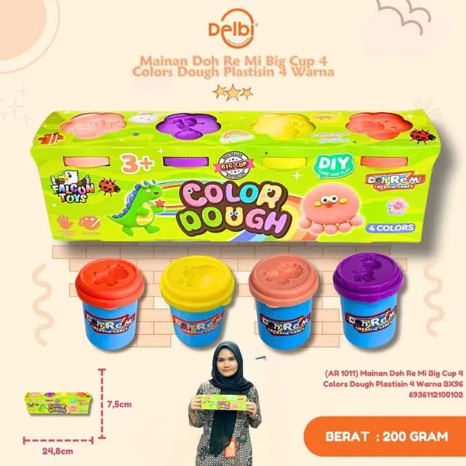 [AR 1011] Mainan Doh Re Mi Big Cup 4 Colors Dough Plastisin 4 Warna BX96