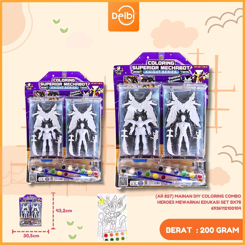 [6936112100104] (AR 827) MAINAN DIY COLORING COMBO HEROES MEWARNAI EDUKASI SET BX78