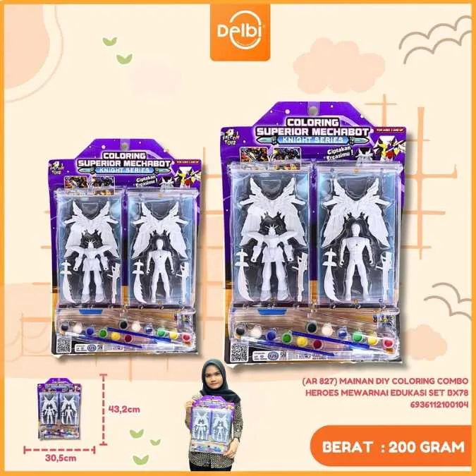 [AR 827] MAINAN DIY COLORING COMBO HEROES MEWARNAI EDUKASI SET BX78