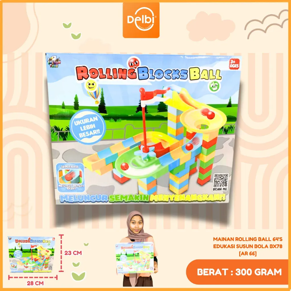 [AR 66] MAINAN ROLLING BALL 64'S EDUKASI SUSUN BOLA BX78