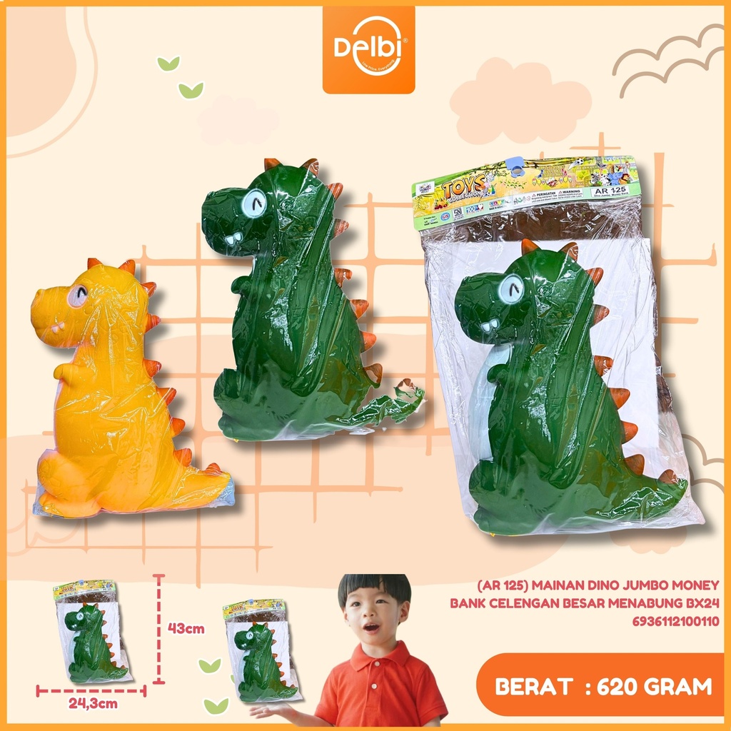 (AR 125) MAINAN DINO JUMBO MONEY BANK CELENGAN BESAR MENABUNG BX24