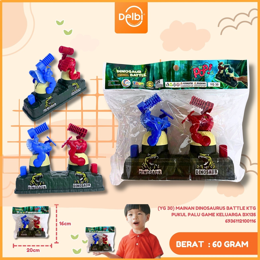(YG 30) MAINAN DINOSAURUS BATTLE KTG PUKUL PALU GAME KELUARGA BX135