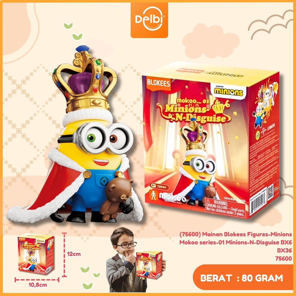 (75600) Mainan Blokees Figures-Minions Mokoo series-01 Minions-N-Disguise BX6 BX36
