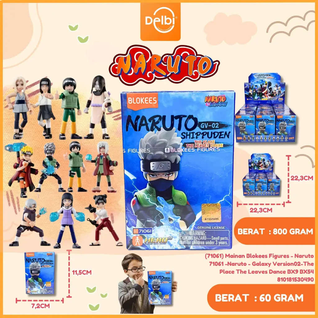 [810181530490] (71061) Mainan Blokees Figures - Naruto 71061 -Naruto - Galaxy Version02-The Place The Leaves Dance BX9 BX54