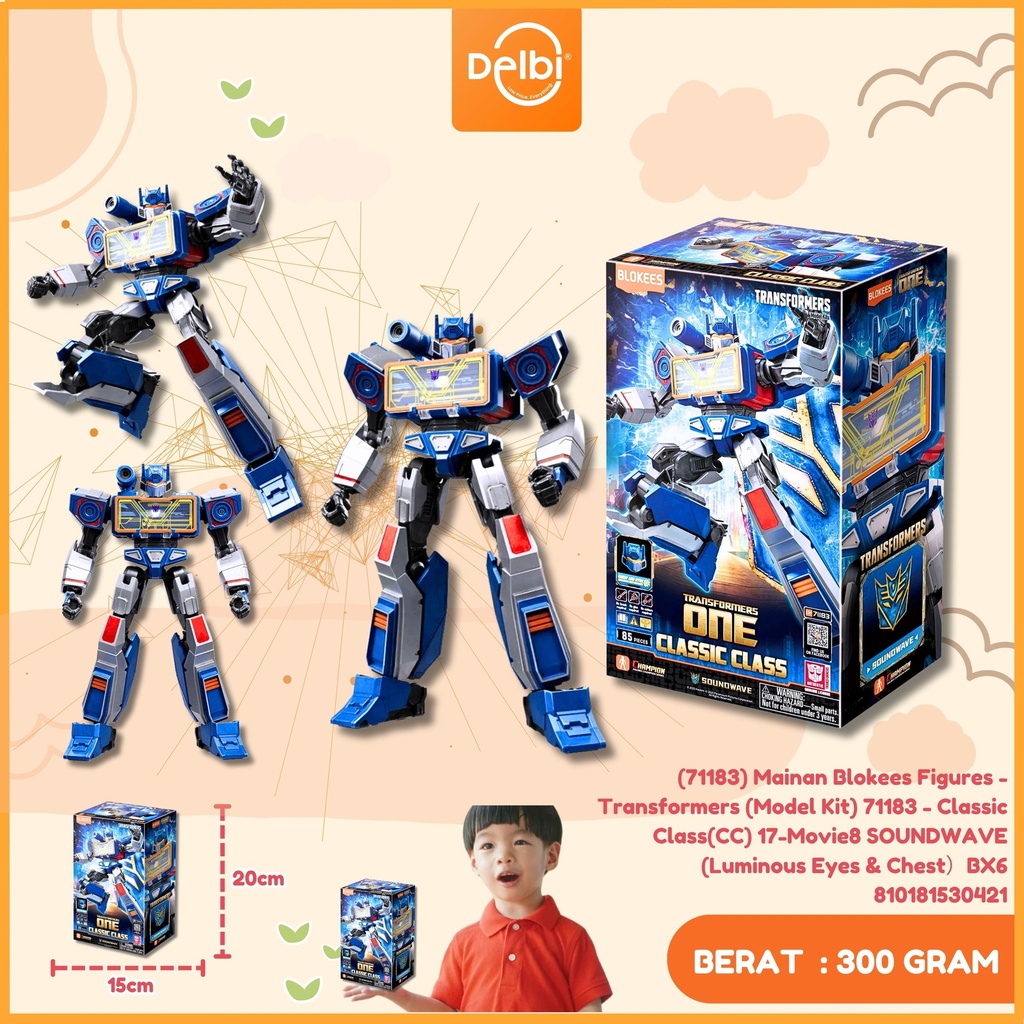 [810181530421] (71183) Mainan Blokees Figures - Transformers (Model Kit) 71183 - Classic Class(CC) 17-Movie8 SOUNDWAVE (Luminous Eyes & Chest）BX6