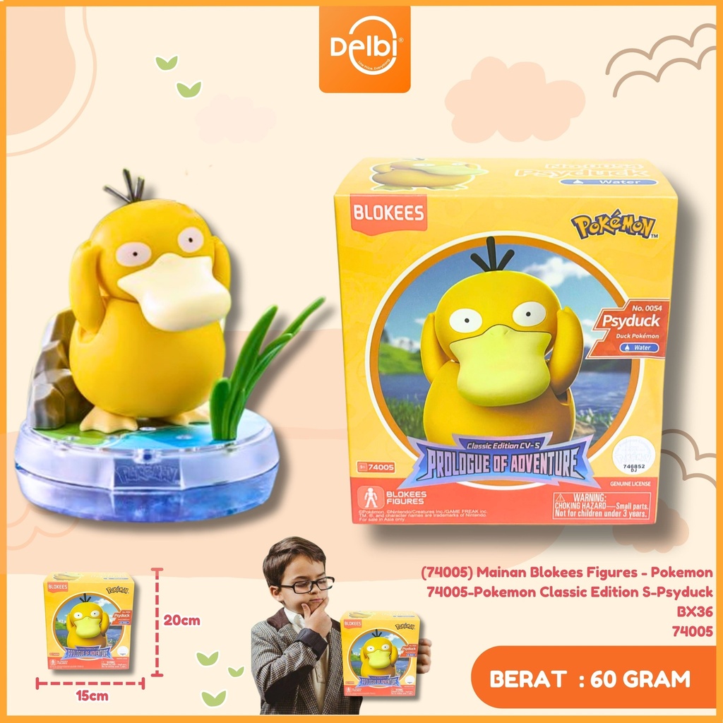 (74005) Mainan Blokees Figures - Pokemon 74005-Pokemon Classic Edition S-Psyduck BX36