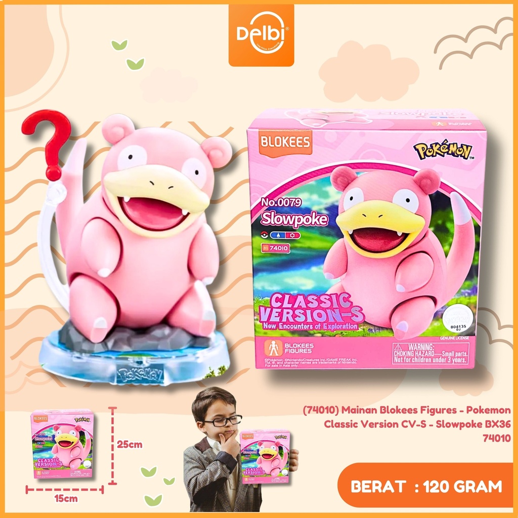 [810181531008] (74010) Mainan Blokees Figures - Pokemon Classic Version CV-S - Slowpoke BX36