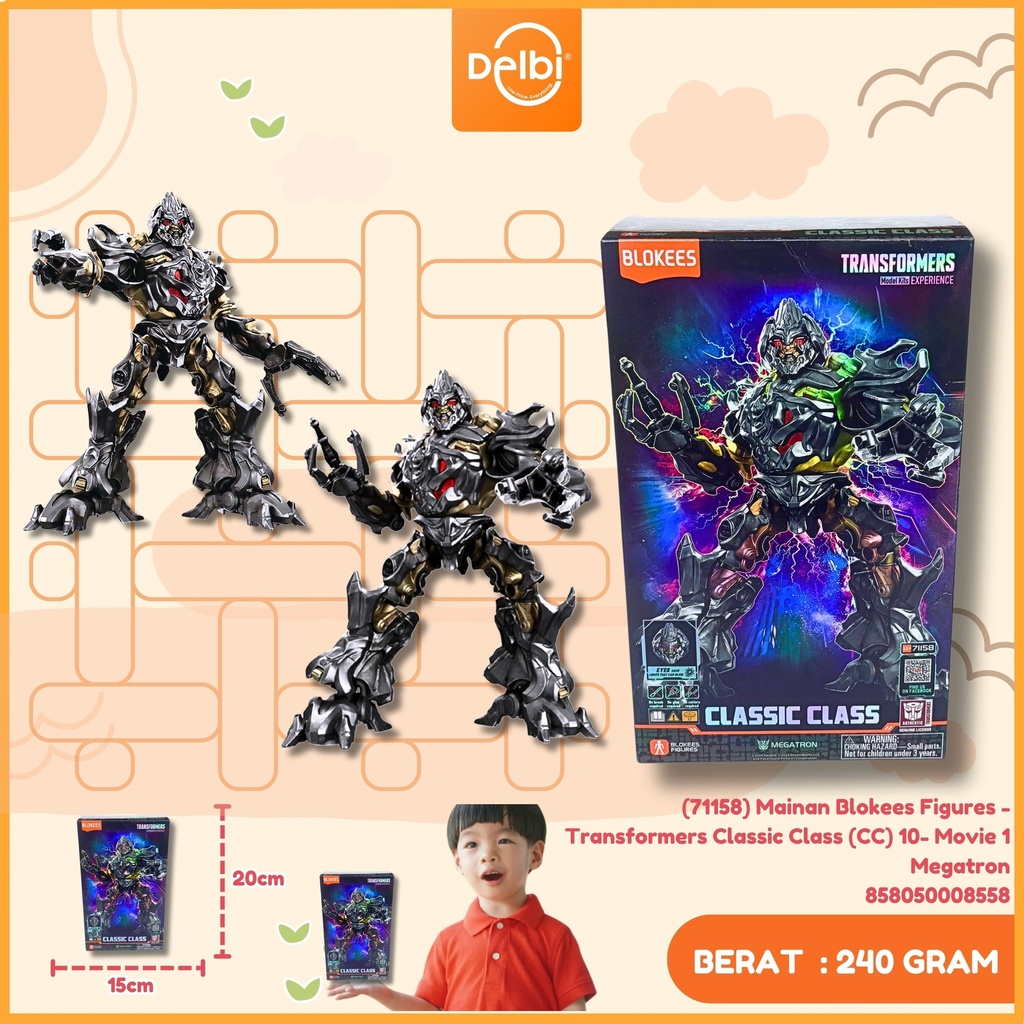 (71158) Mainan Blokees Figures - Transformers Classic Class (CC) 10- Movie 1 Megatron